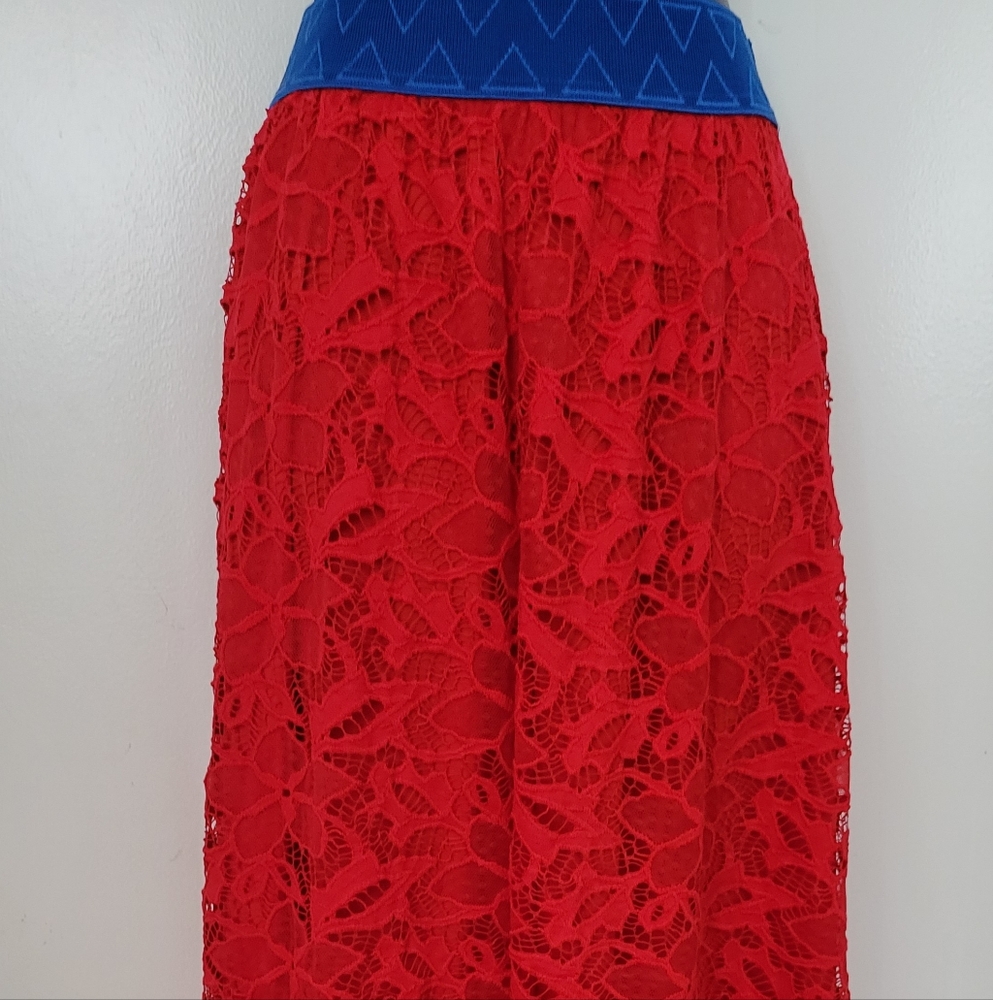 Lalarue long maxi shirt red